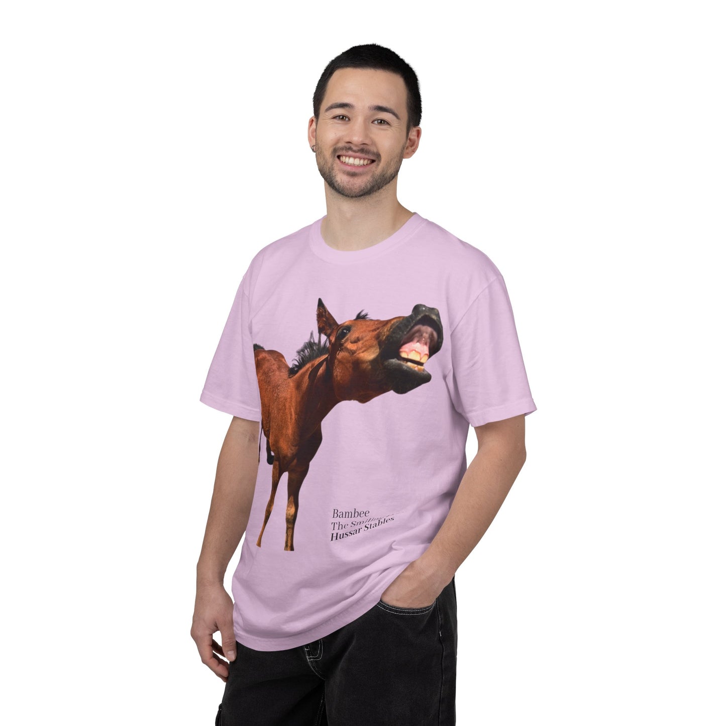 Smiling Horse Graphic T-Shirt — Funny Equine Photo Tee