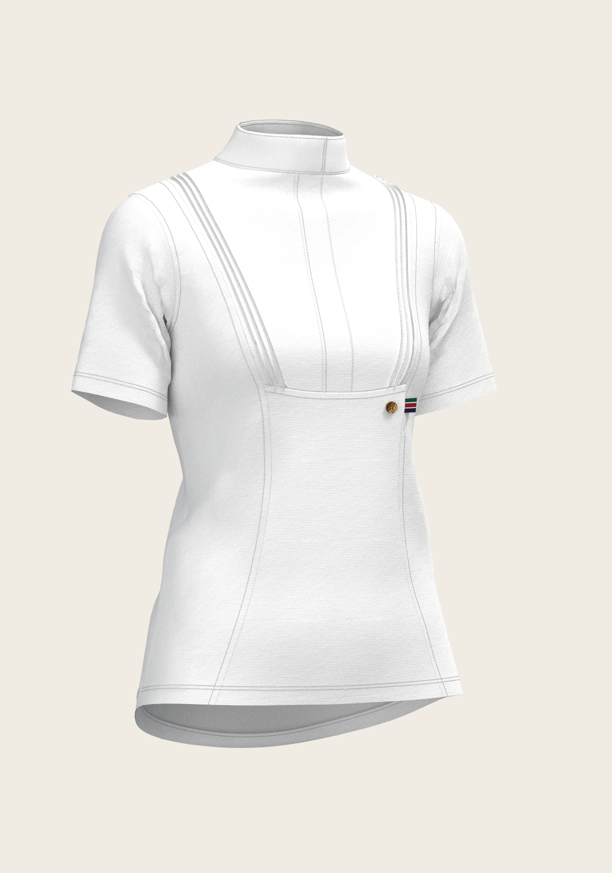 Short Pleated Short Sleeve Show Shirt