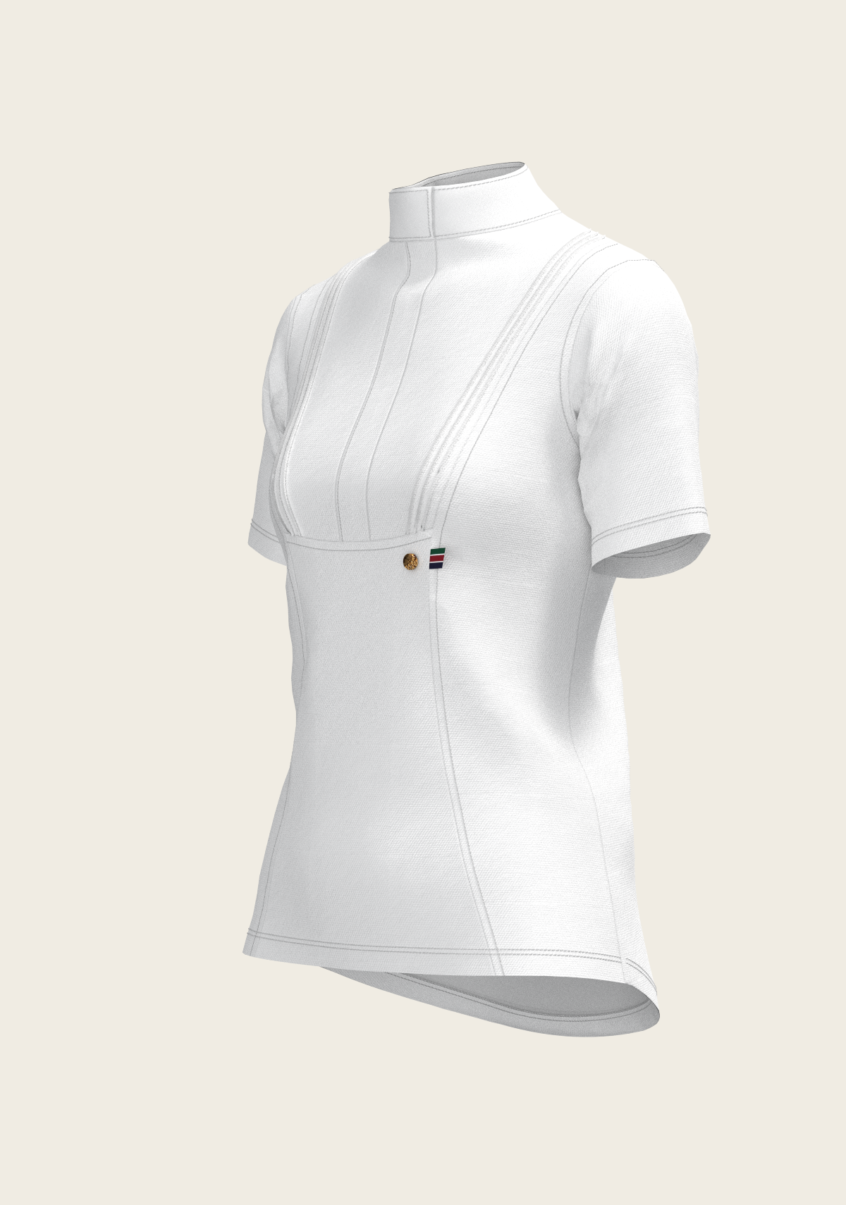Short Pleated Short Sleeve Show Shirt