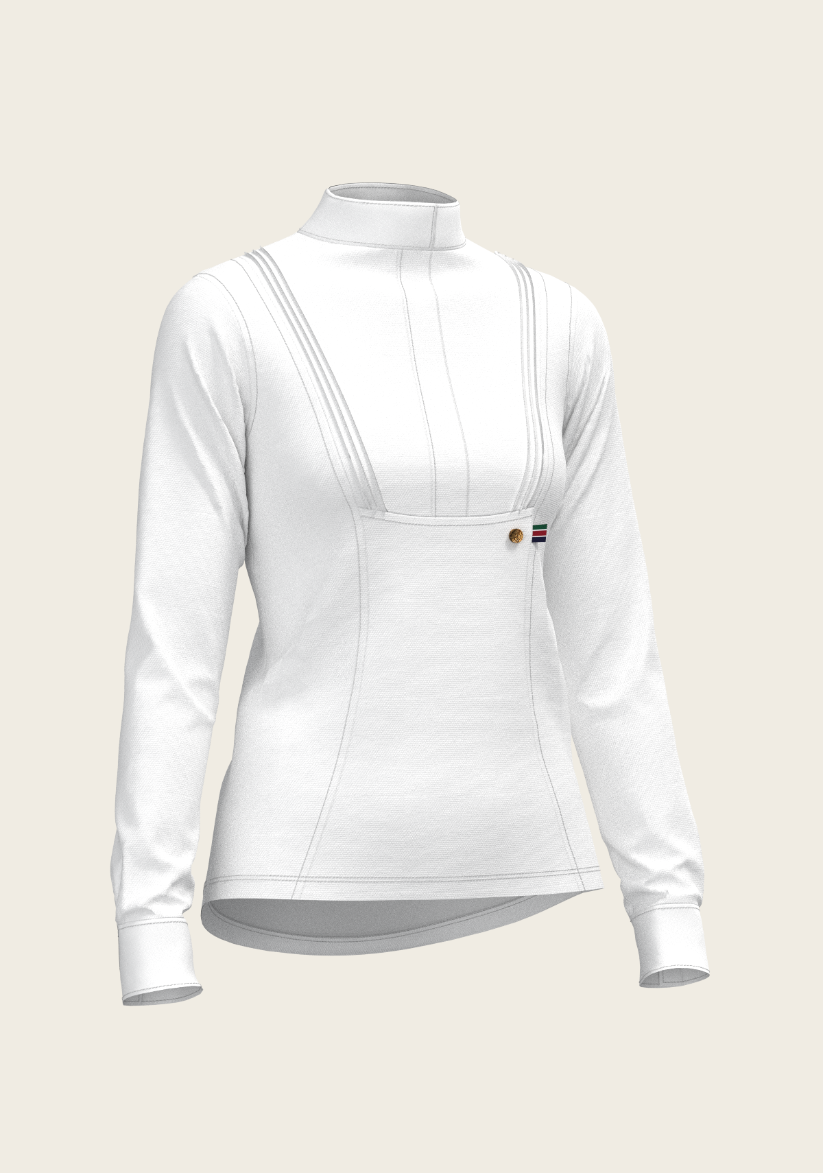 Short Pleated Long Sleeve Show Shirt