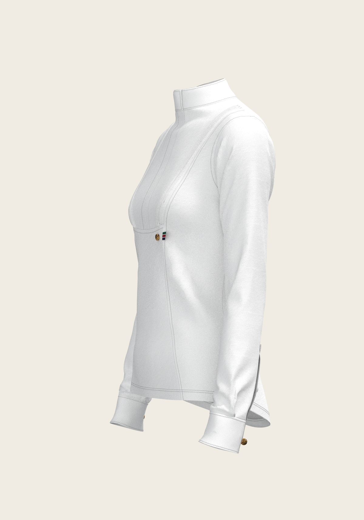 Short Pleated Long Sleeve Show Shirt