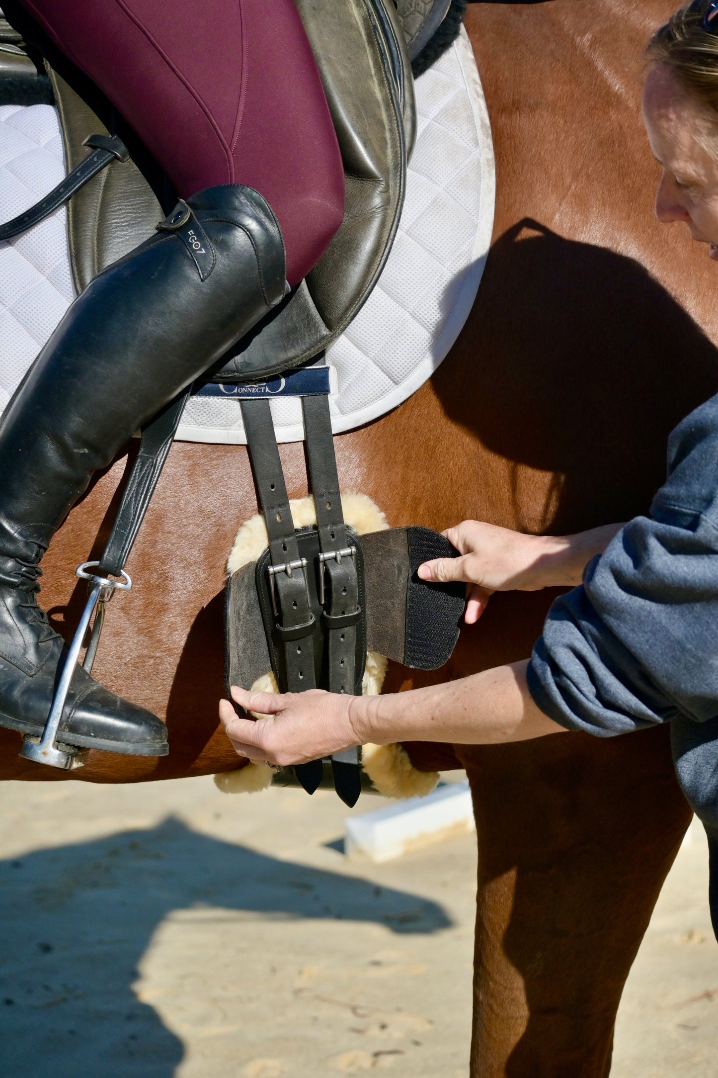 Removable Genuine Sheepskin Pads for Short Comfort Girth