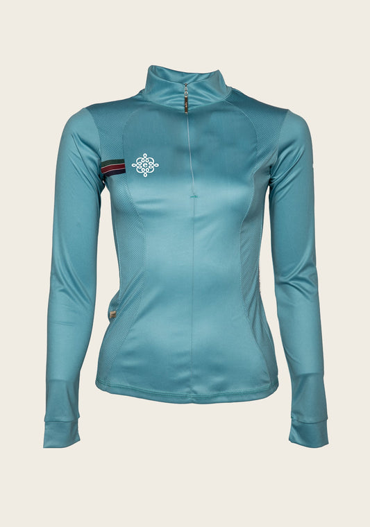 Espoir Lumiere Eternal Collection Teal  Quarter Zip Sun Shirt