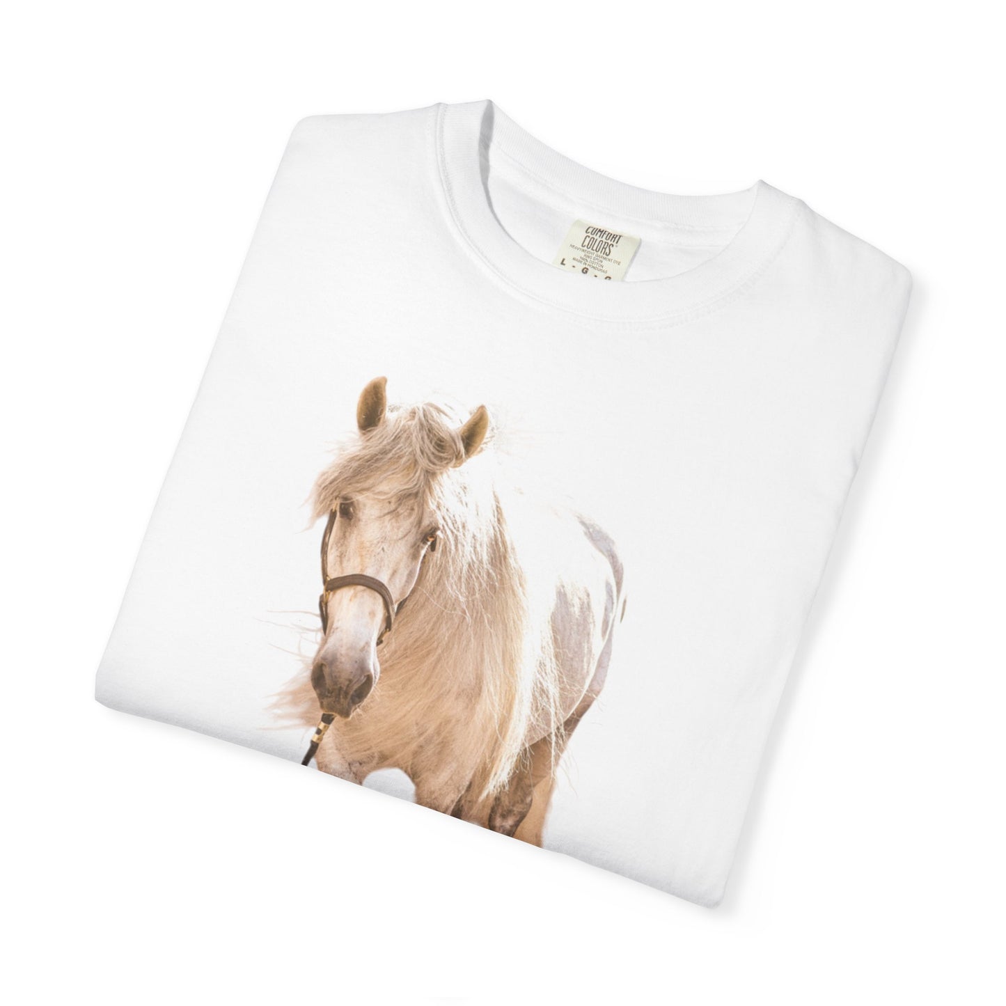 Garment-Dyed Horse Graphic T-Shirt - Casual Animal Lover Tee