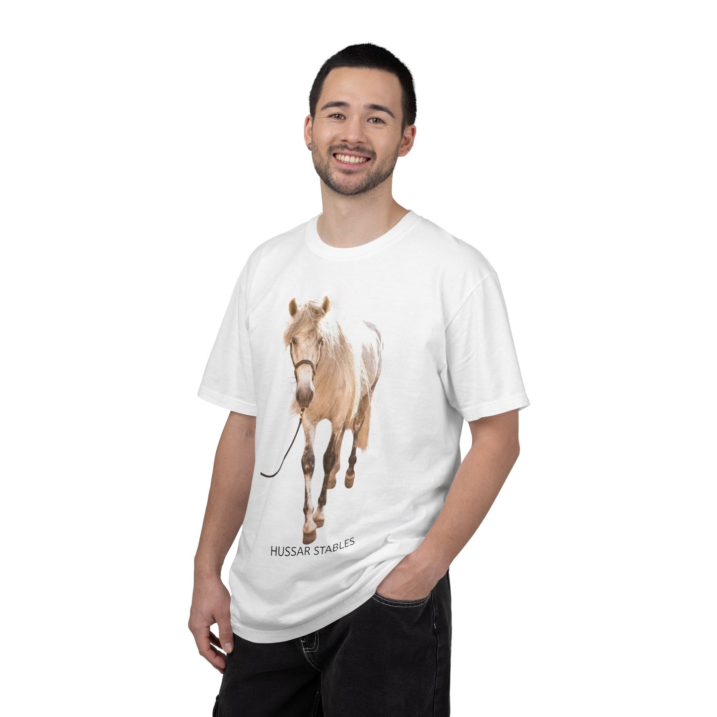 Garment-Dyed Horse Graphic T-Shirt - Casual Animal Lover Tee